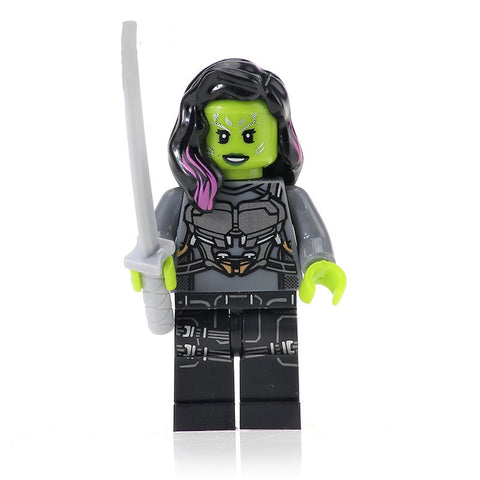Gamora Custom Marvel Superhero Minifigure Guardians of the Galaxy - Minifigure Bricks