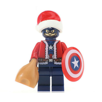 Captain America Santa Christmas Special Superhero Minifigure - Minifigure Bricks