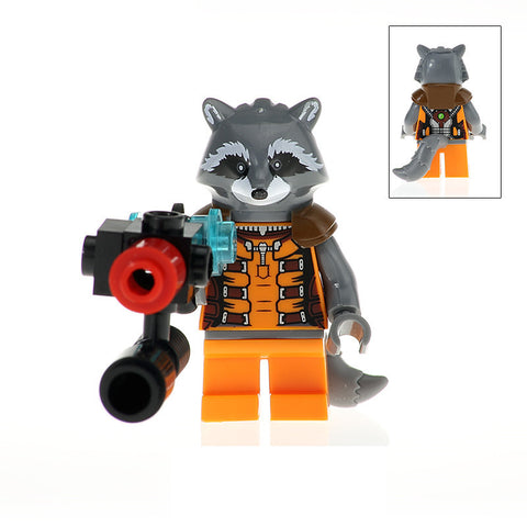 Rocket Raccoon Custom Marvel Superhero Minifigure Guardians of the Galaxy - Minifigure Bricks
