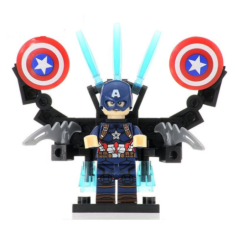 Captain America Custom Suit Marvel Superhero Minifigure - Minifigure Bricks