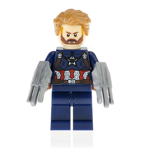 Captain America Marvel Superhero Minifigure with Wakandan Shields - Minifigure Bricks