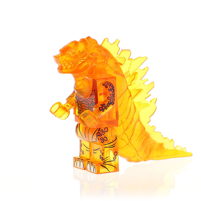 Godzilla Orange Clear Monster Horror Movie Minifigure - Minifigure Bricks