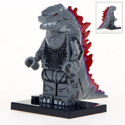 Godzilla Grey Monster Horror Movie Minifigure - Minifigure Bricks