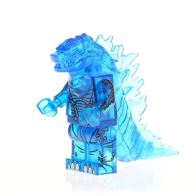 Godzilla Blue Clear Monster Horror Movie Minifigure - Minifigure Bricks