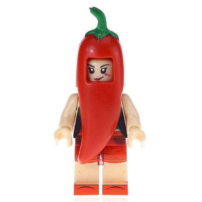 Cheeky Chilli Outfit Mascot Food Minifigure - Minifigure Bricks
