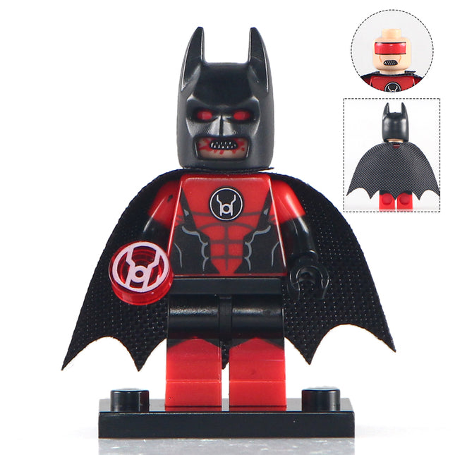 Red Lantern Batman Custom DC Comics Superhero Minifigure - Minifigure Bricks