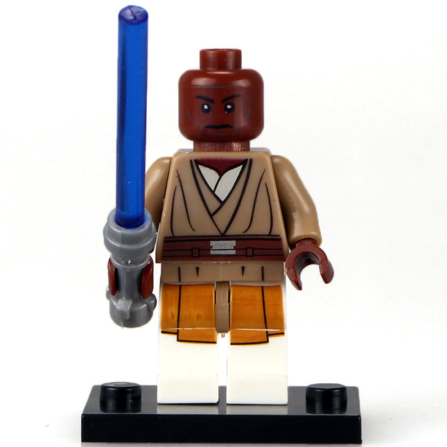 Mace Windu custom Star Wars Minifigure with Lightsaber - Minifigure Bricks
