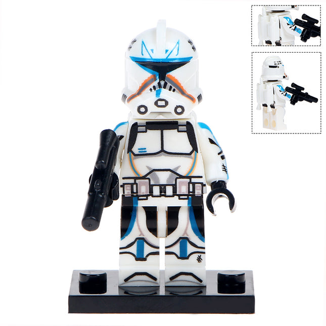 Clone Trooper with Blue Detail Custom Star Wars Minifigure - Minifigure Bricks
