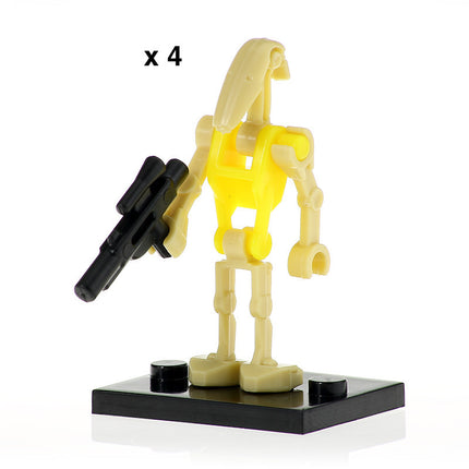 4 x Battle Droid Commander custom Star Wars Minifigure - Minifigure Bricks