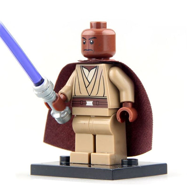 Mace Windu custom Jedi Master Star Wars Minifigure with Lightsaber v2 - Minifigure Bricks
