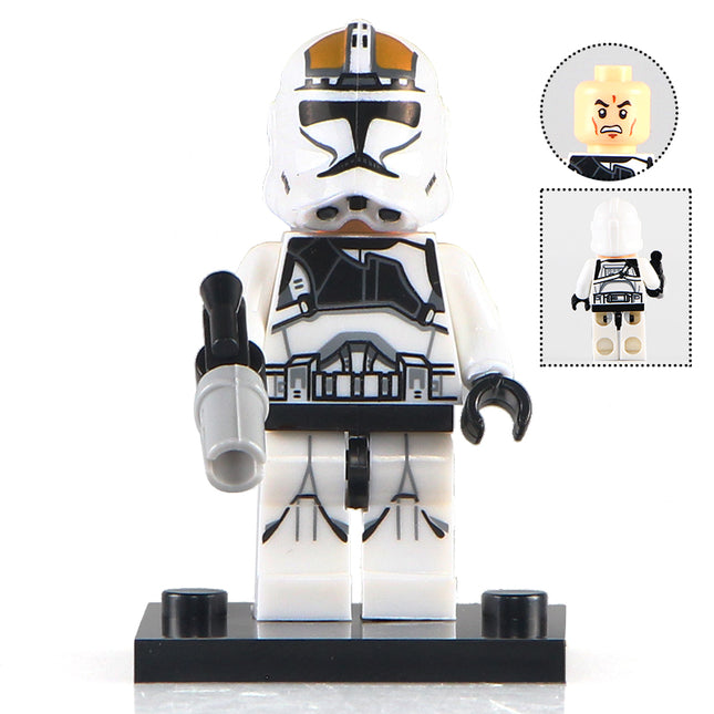 Clone Trooper with Brown Detail custom Star Wars Minifigure - Minifigure Bricks