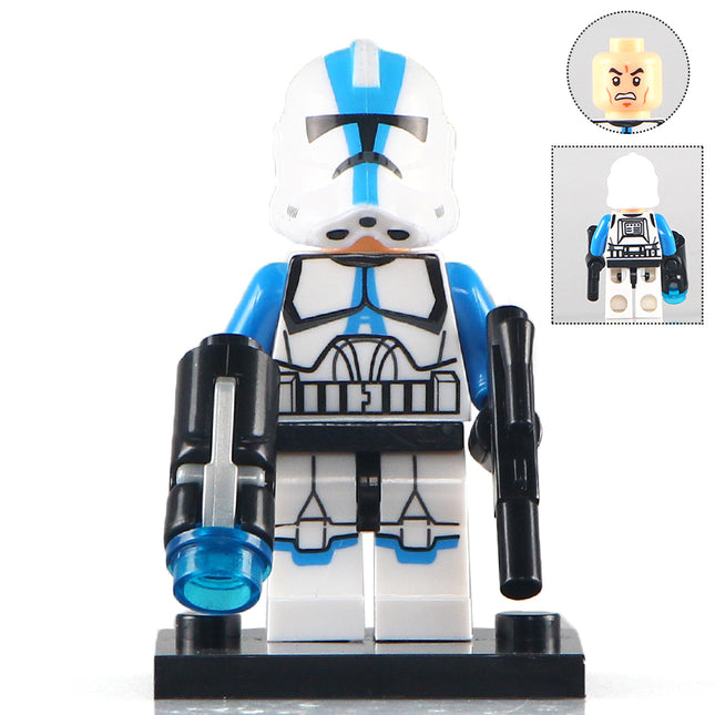 Clone Trooper with Blue Detail custom Star Wars Minifigure - Minifigure Bricks