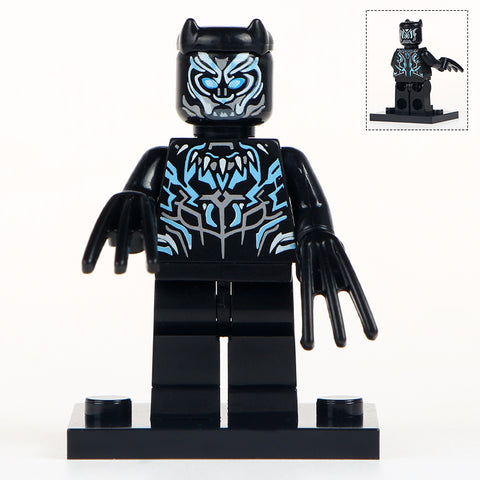 Black Panther Custom Marvel Superhero Minifigure Design 2 - Minifigure Bricks