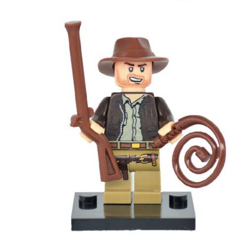 Indiana Jones Minifigure with Lasso and Weapon - Minifigure Bricks