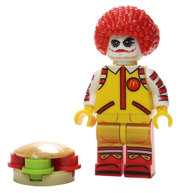 Joker X Ronald McDonald Fast Food Clown Minifigure - Minifigure Bricks