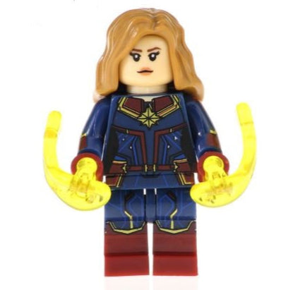 Captain Marvel Custom Marvel Superhero Minifigure - Minifigure Bricks